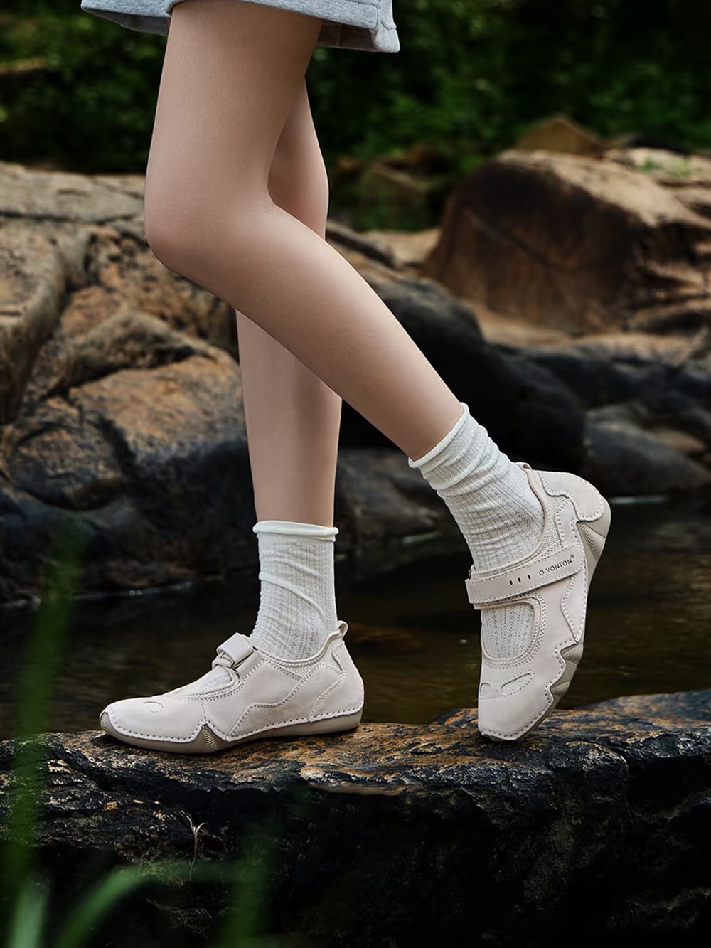 Jeep Mary Jane Sandals Outdoor Light Gray PX241WAS932 Hàng Chính Hãng