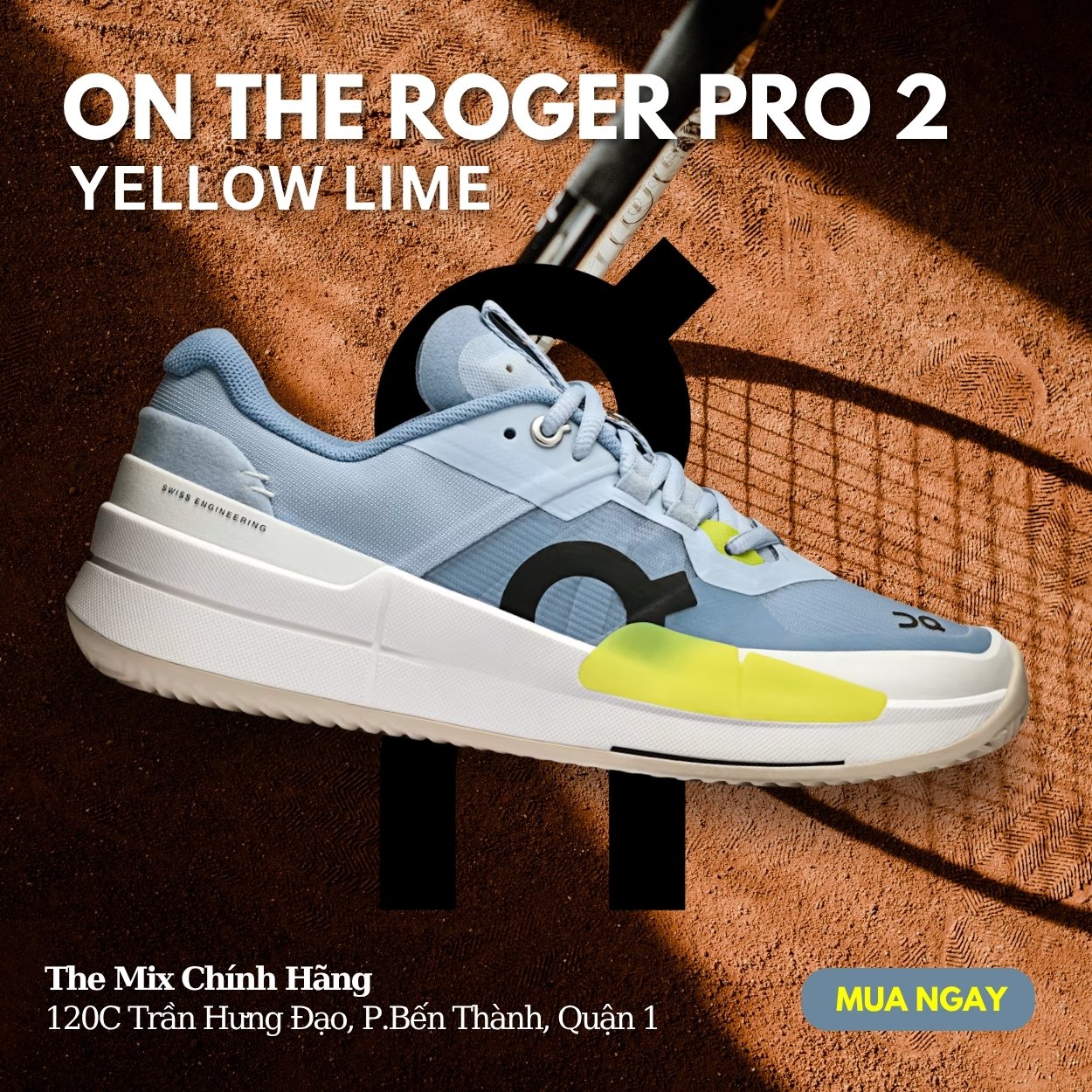 Giày ON The Roger Pro 2 Clay Chambray Lime - 3WE10633310 - Chính Hãng
