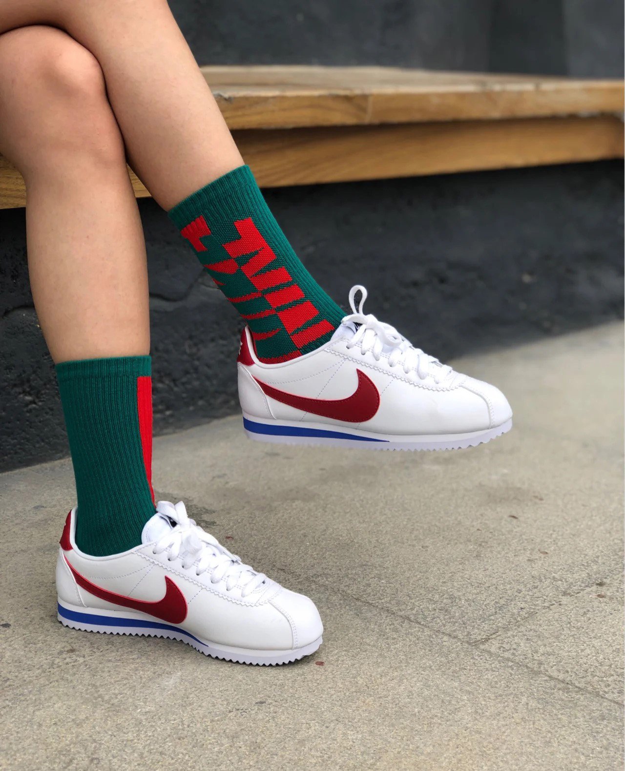Nike Classic Cortez Leather White Red Ma 807471 103 Chinh Hang Hang Chinh Hang Gia R