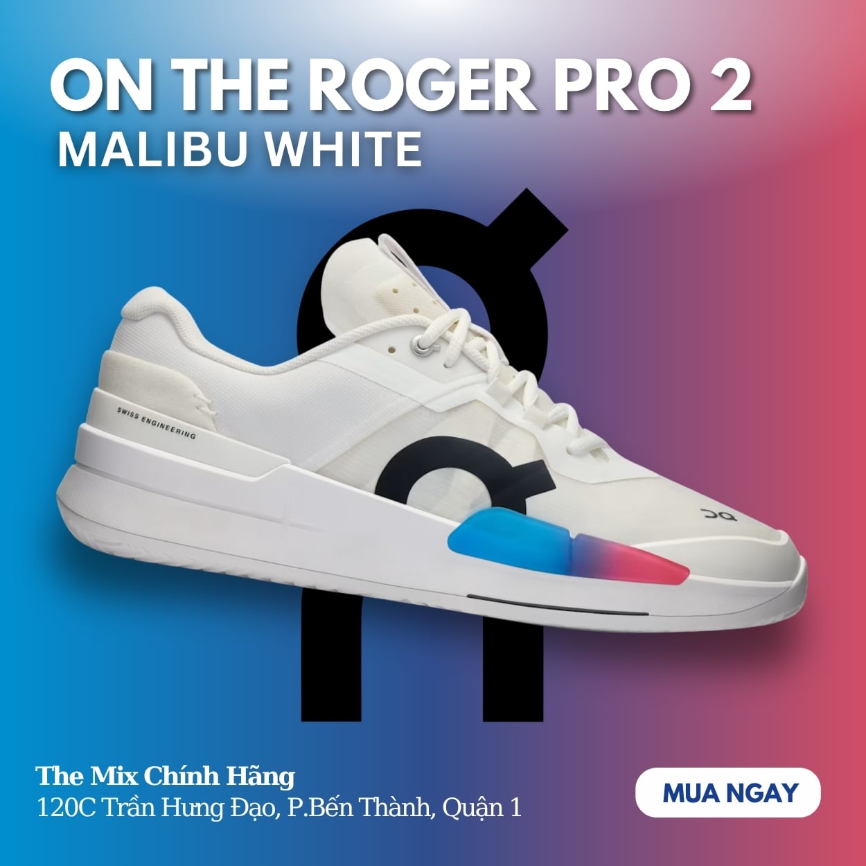 Giày Pickleball ON Running The Roger Pro 2 White Malibu - 3ME10302840