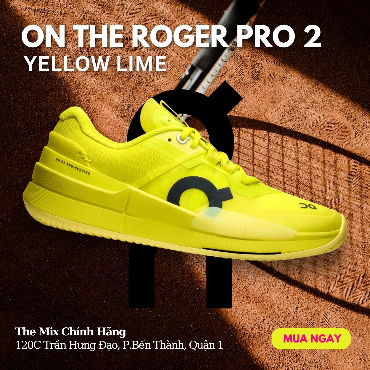 Giày ON The Roger Pro 2 Clay 'Lime' - 3WE10633049 Chính Hãng