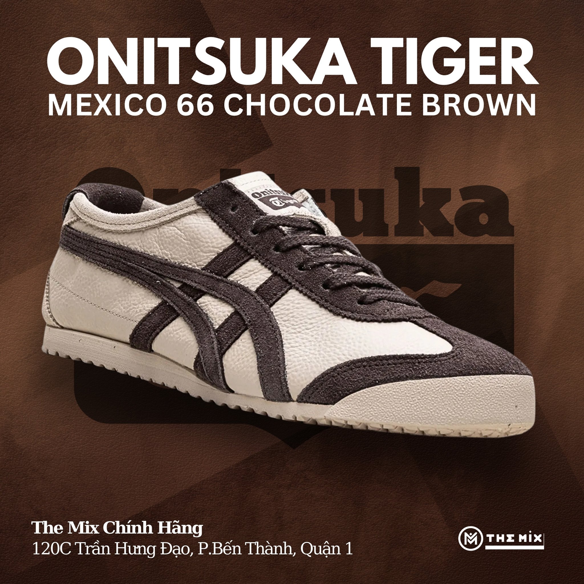 Onitsuka Tiger Mexico 66 Beige Chocolate Brown 1183C076 256 Chính Hãng