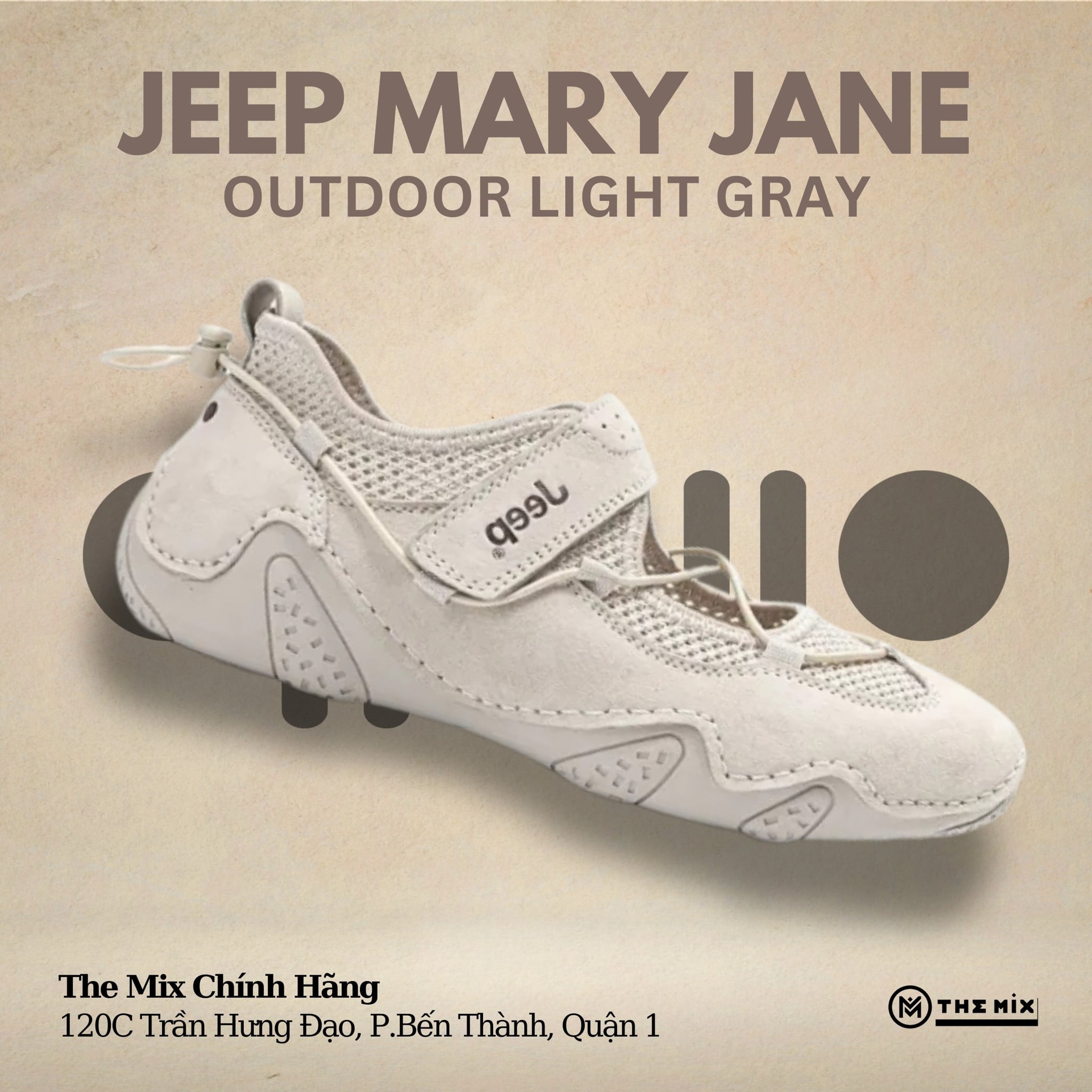 Jeep Mary Jane Sandals Outdoor Light Gray PX241WAS932 Hàng Chính Hãng