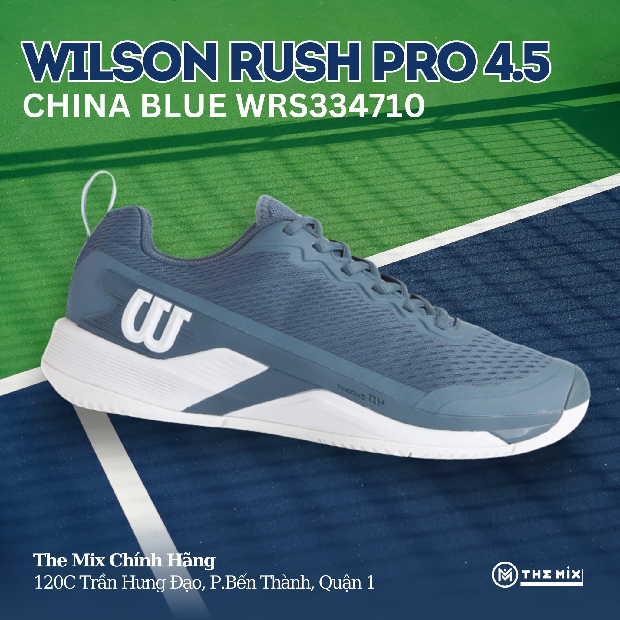 Wilson Rush Pro 4.5 - China Blue White - WRS334710 Chính Hãng