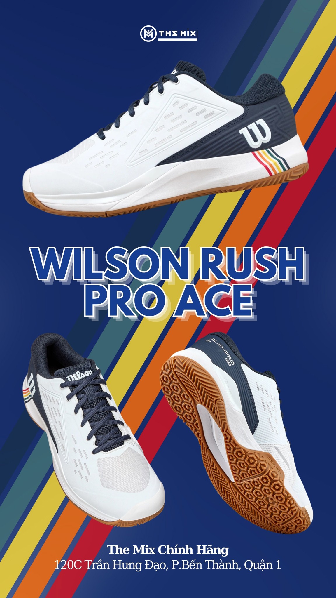 Wilson Rush Pro Ace OC M ''White Navy'' - WRS337110
