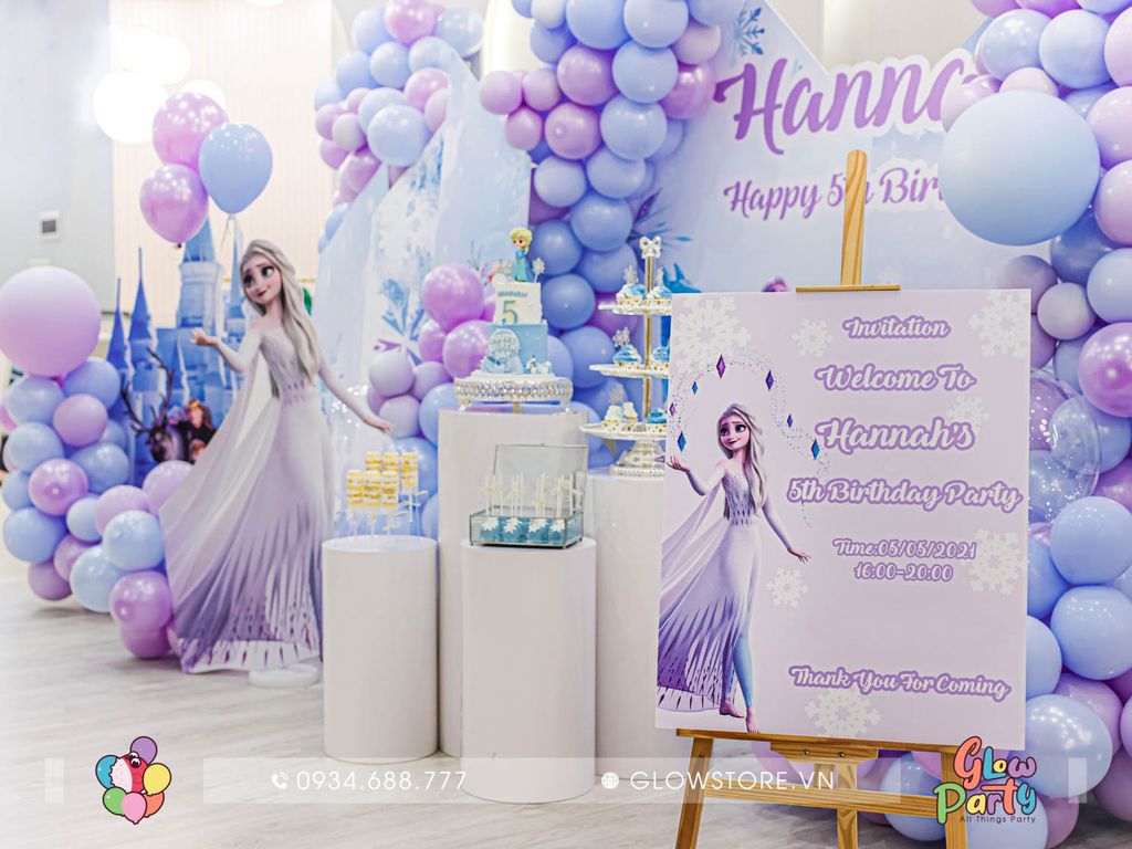Mẫu trang trí sinh nhật theo chủ đề - Elsa - Frozen – Glowstore