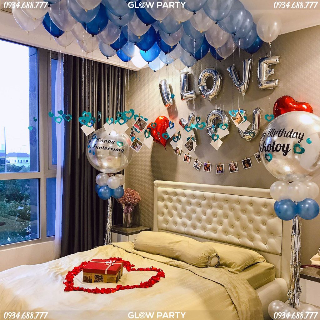 Gợi ý cách trang trí phòng sinh nhật cho bạn trai cực lãng mạn
