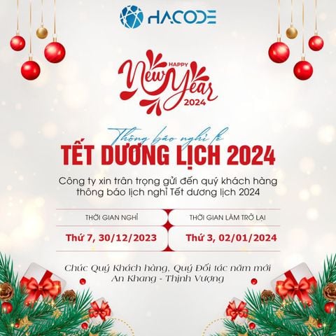 Thông báo lịch nghỉ Tết Dương lịch 2024