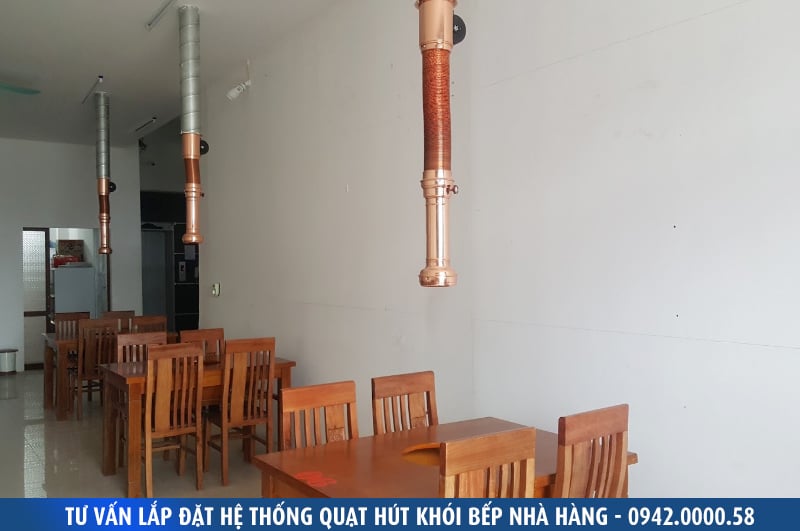 lắp đặt hệ thống hút khói bếp nướng tại bàn 