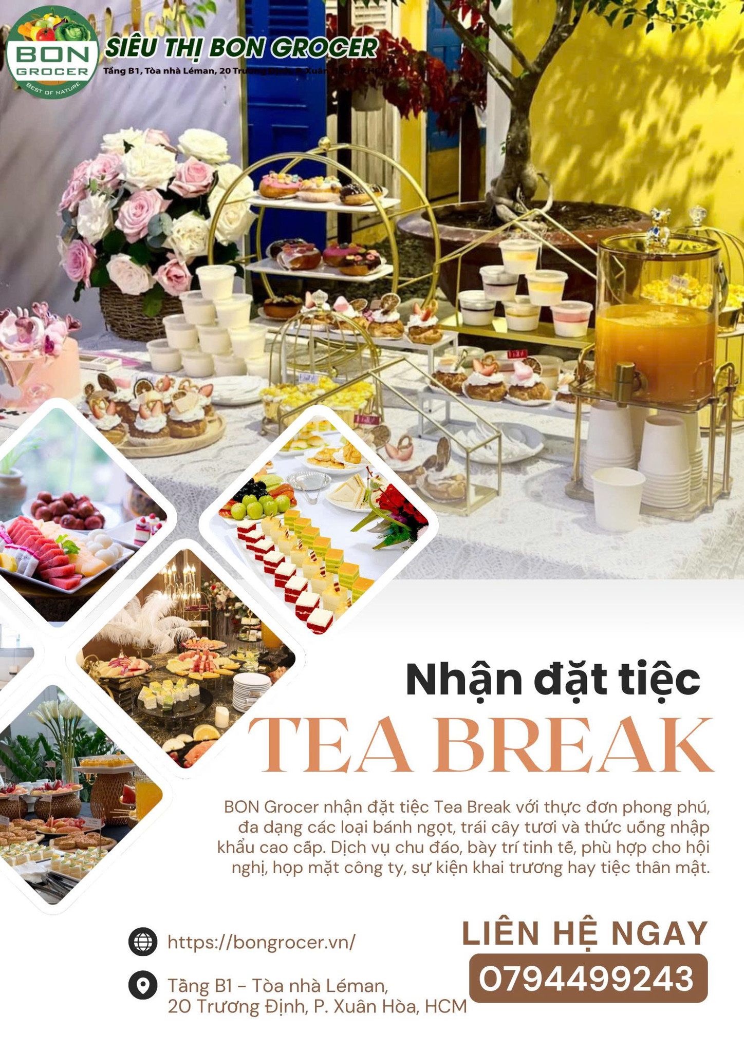 Dịch Vụ Đặt Tiệc TeaBreak Tại BON Grocer