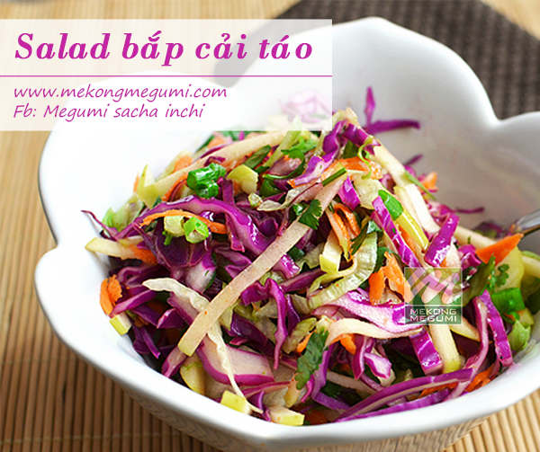 Giảm cân với salad bắp cải táo cùng dầu sacha inchi