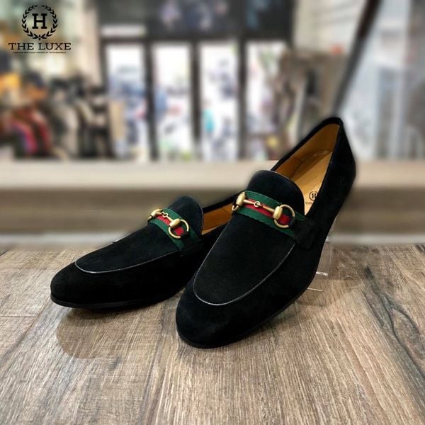 Loafer Gucci Đen Tag Xích Vạt Cờ – TheLuxe