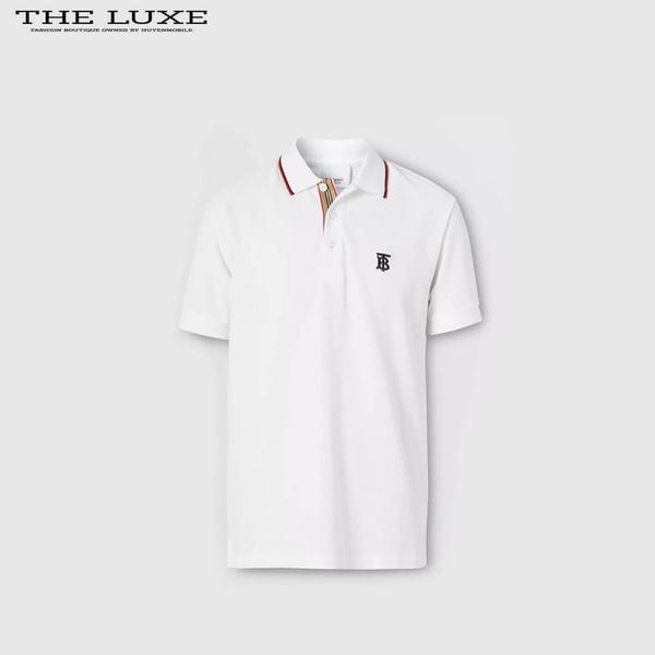 Polo Burberry Trắng Thêu TB Ngực – TheLuxe