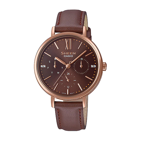 Casio Sheen ra mắt BST đồng hồ dây da nâu đất bắt trend Thu – Đông 2019
