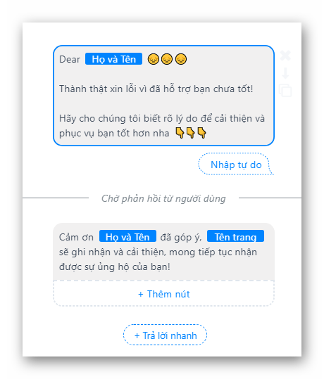2018.04.18 015 16h23m28s grande - Tạo kịch bản chatbot điều hướng khách hàng đánh giá Fanpage