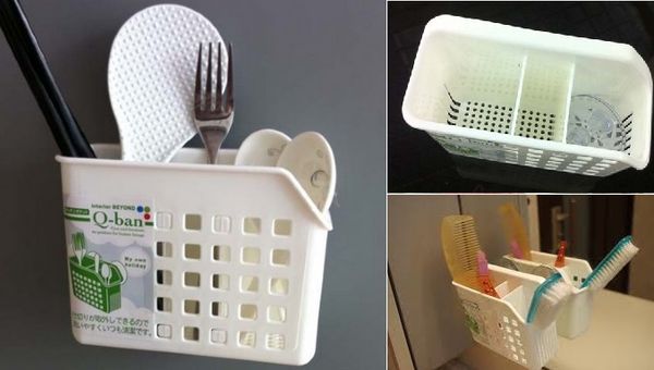 Giỏ nhựa Q-Ban đựng đồ nhà bếp màu trắng Yamada Kagaru - VIVMART