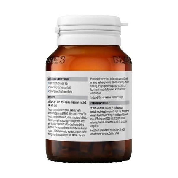 Blackmores Bio ZinC 168 viên mẫu mới
