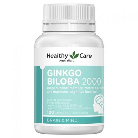 Bổ não Healthy Care Ginkgo Biloba 2000 mẫu mới nhất