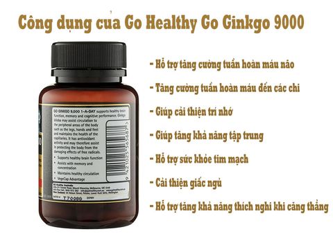 Công dụng bổ não Go Healthy GO Ginkgo 9000