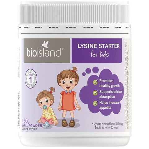 Bột Lysine Bio Island 150g giúp tăng chiều cao cho trẻ từ 7 tháng - 6 tuổi