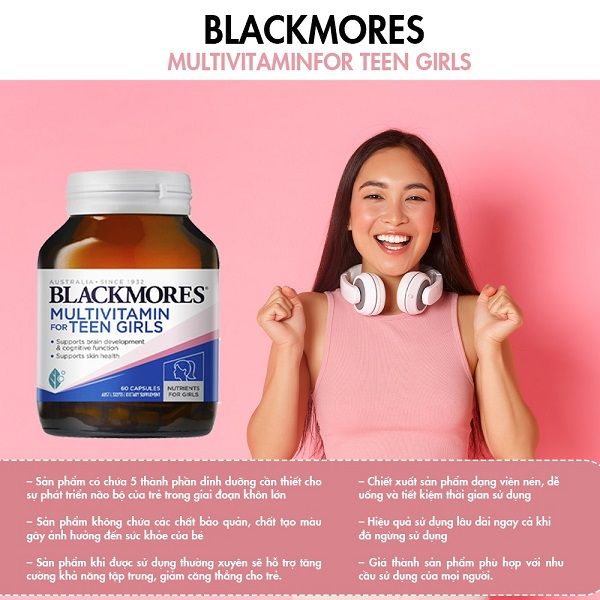 Công dụng của Blackmores Multivitamin for Teen Girls mang lại