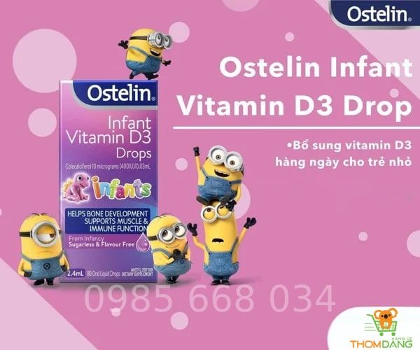 Ostelin vitamin d3 drop giúp bé bổ sung vitamin D, hỗ trợ hấp thu canxi