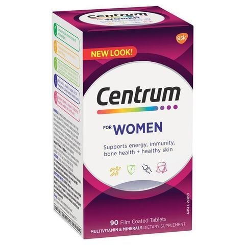 Vitamin tổng hợp cho nữ giới dưới 50 tuổi Centrum for women 90 viên MẪU MỚI NHẤT