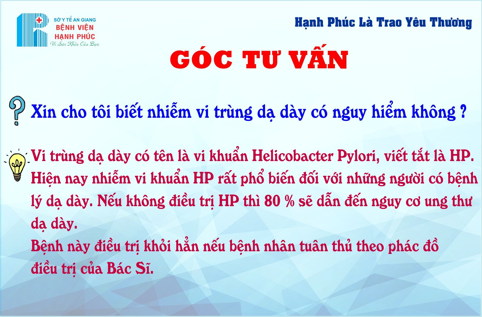 Tư vấn về Dạ Dày