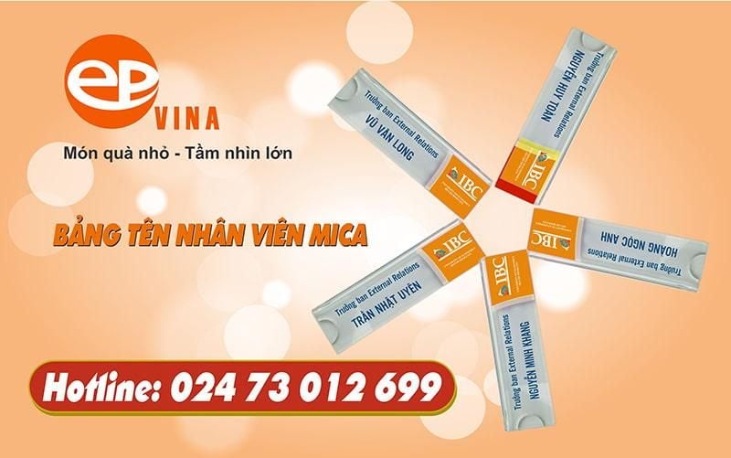 Bảng tên nhân viên mica bền đẹp