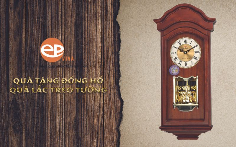 Đồng hồ quả lắc treo tường bằng gỗ