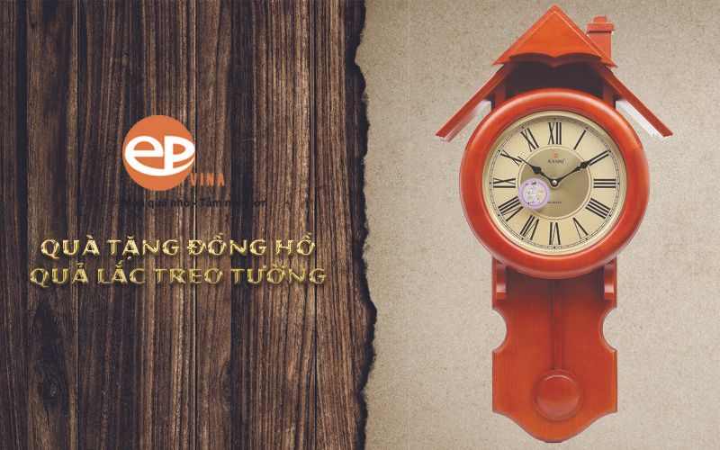 Đồng hồ quả lắc treo tường bằng gỗ có thiết kế trang nhã, tính thẩm mỹ cao