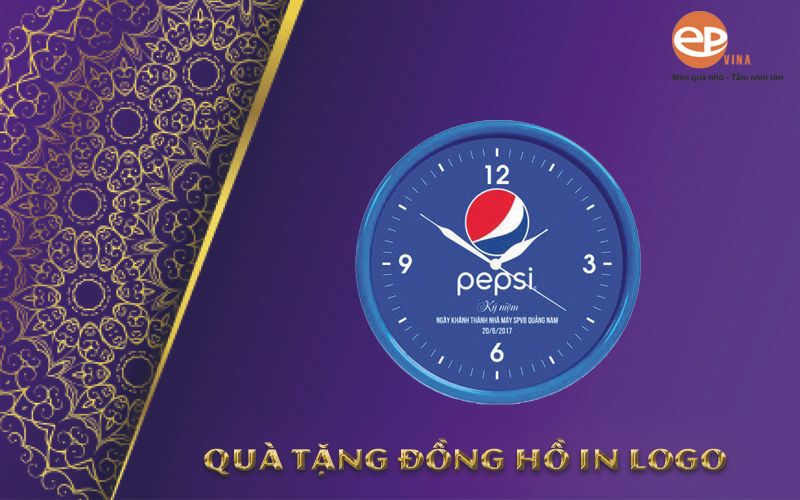 đồng hồ treo tường in logo hà nội