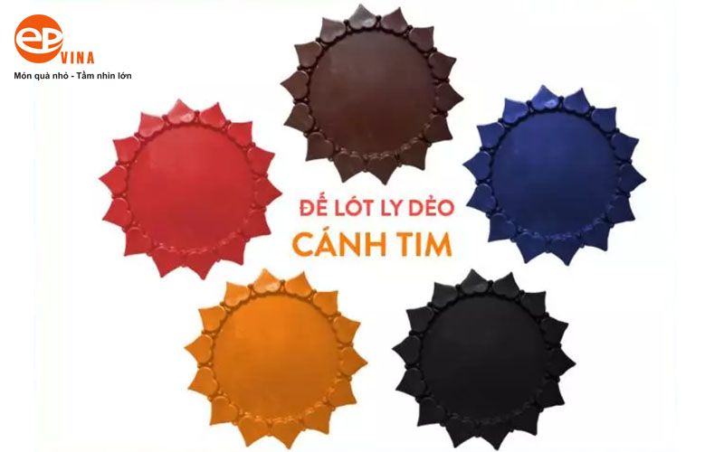 Lót ly nhựa dẻo Rico cánh tim với hình dáng hấp dẫn