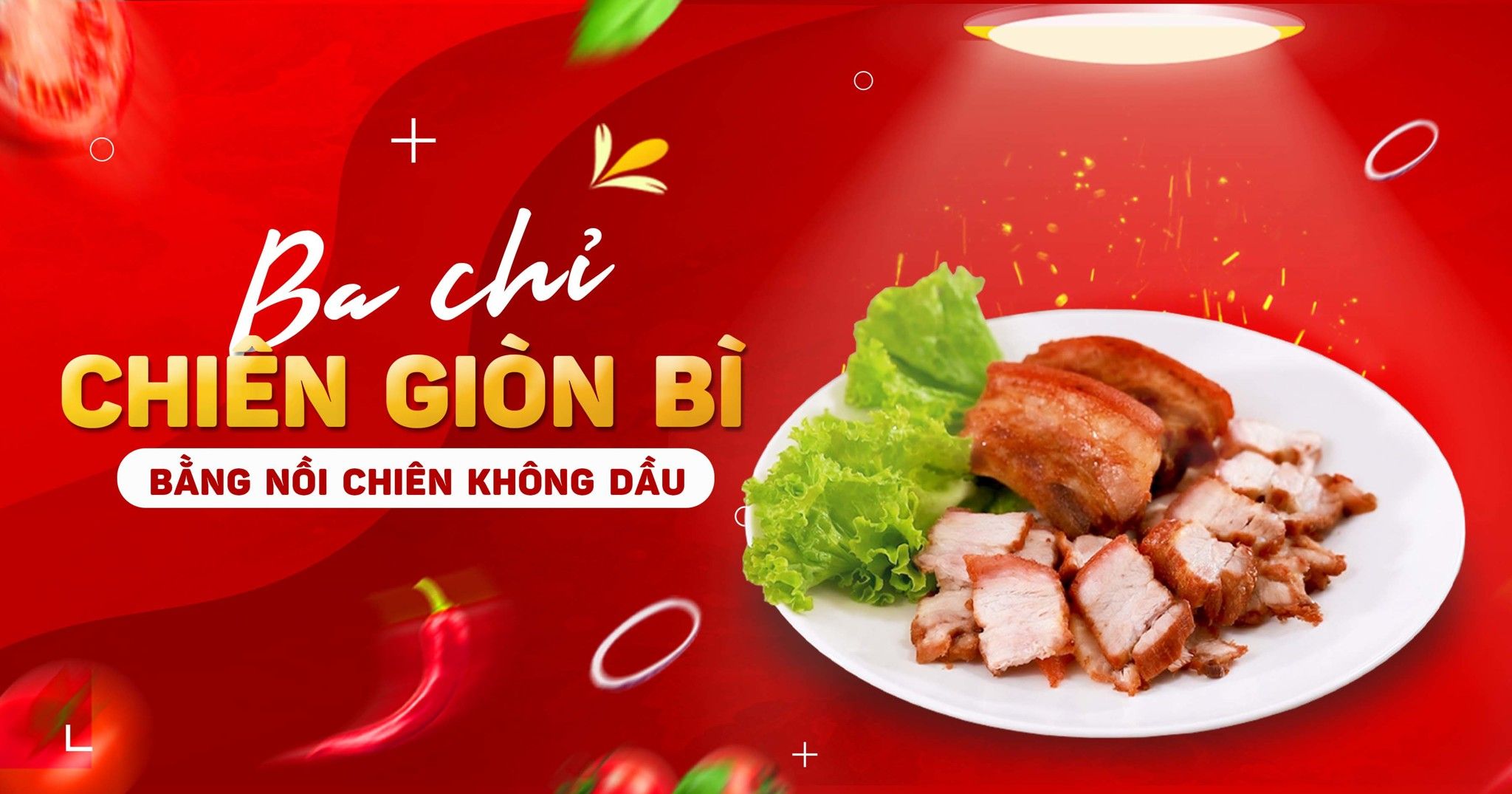 THỊT QUAY GIÒN BÌ BẰNG NỒI CHIÊN KHÔNG DẦU KHÔNG CẦN TRỞ LẬT