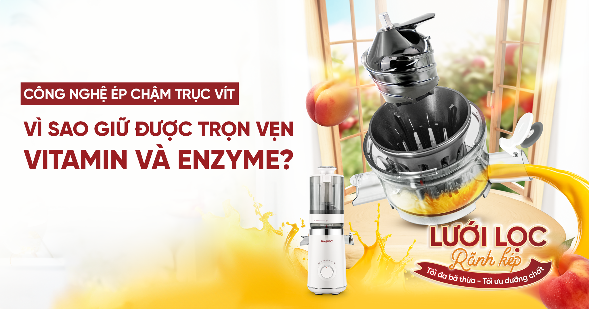 Công nghệ ép chậm trục vít: Vì sao giữ được trọn vẹn vitamin và enzyme?