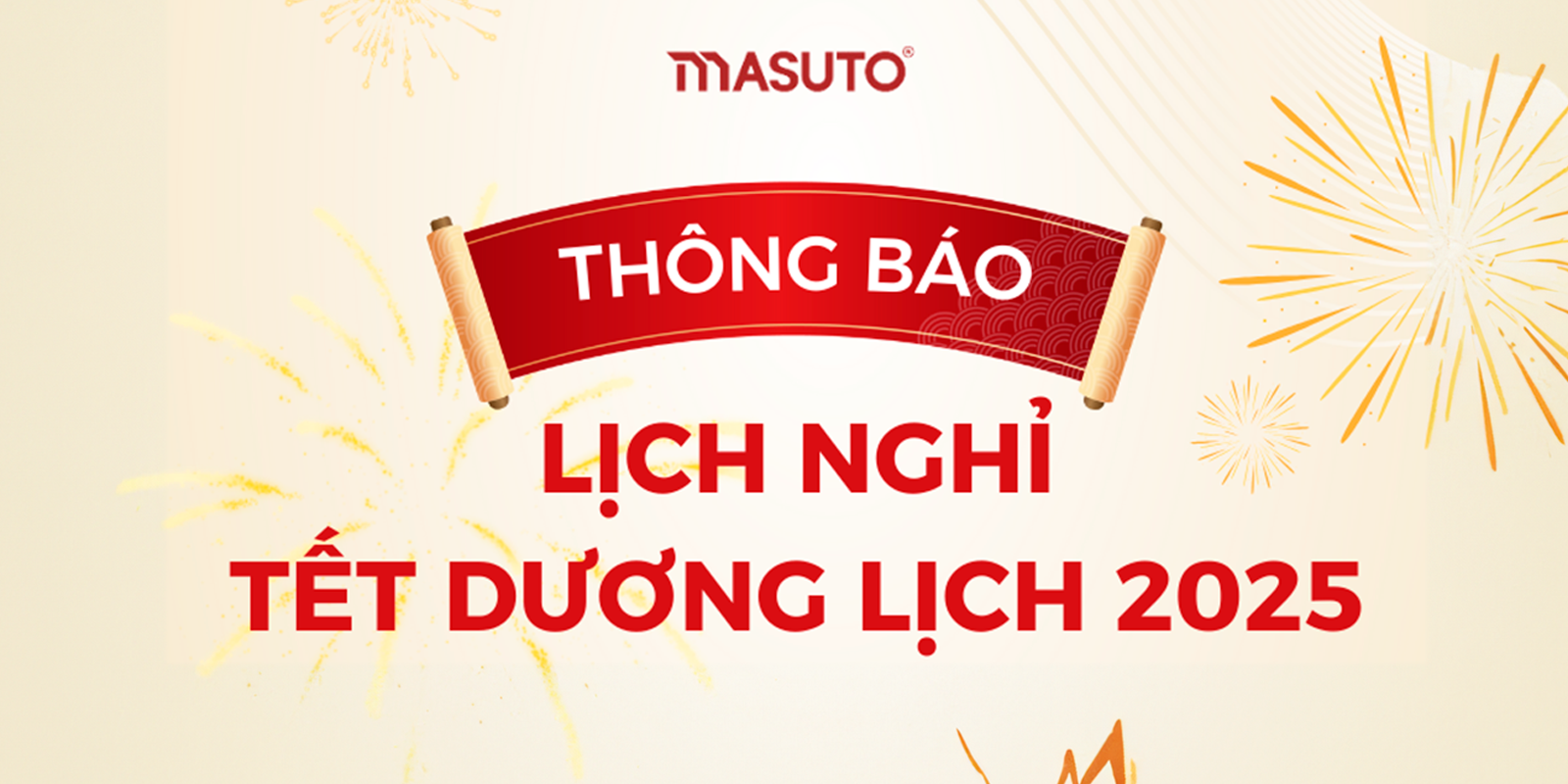 MASUTO THÔNG BÁO LỊCH NGHỈ TẾT DƯƠNG LỊCH 2025