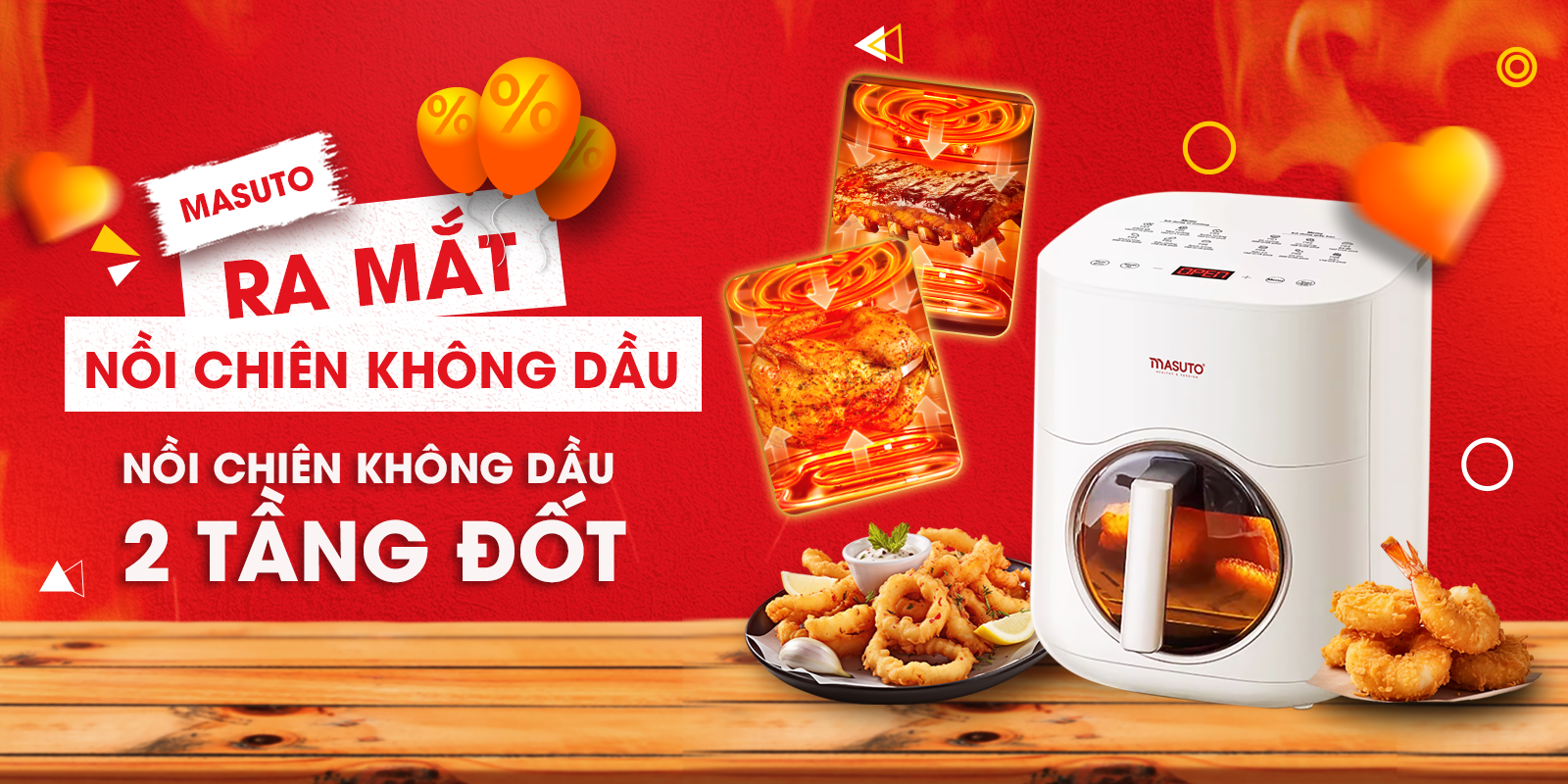 RA MẮT NỒI CHIÊN KHÔNG DẦU 2 TẦNG ĐỐT - KHÔNG CẦN TRỞ LẬT ĐỒ ĂN