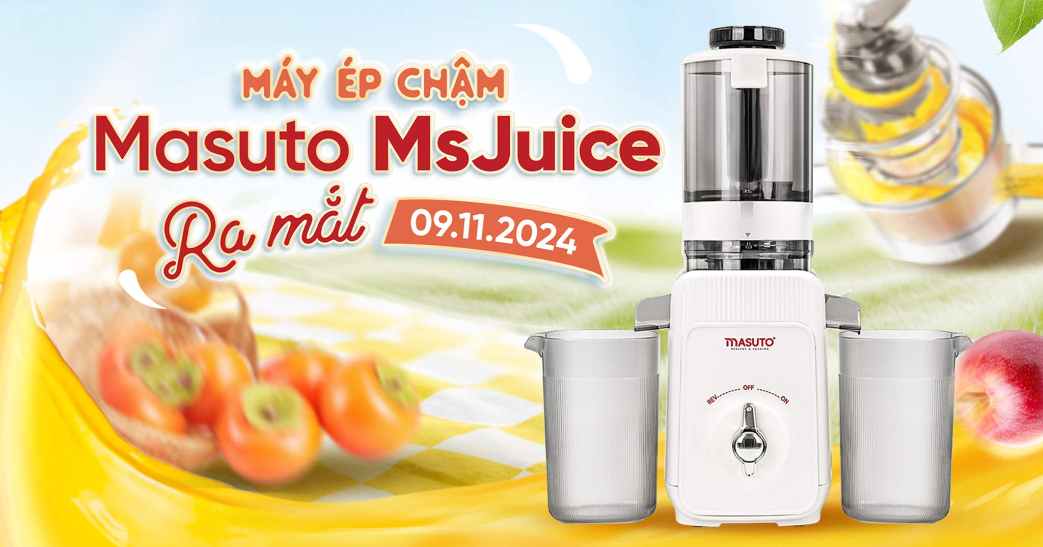 Ra Mắt Máy Ép Chậm Masuto MSJuice| Nhân Đôi Lưới Lọc - Nhân Đôi Trải Nghiệm