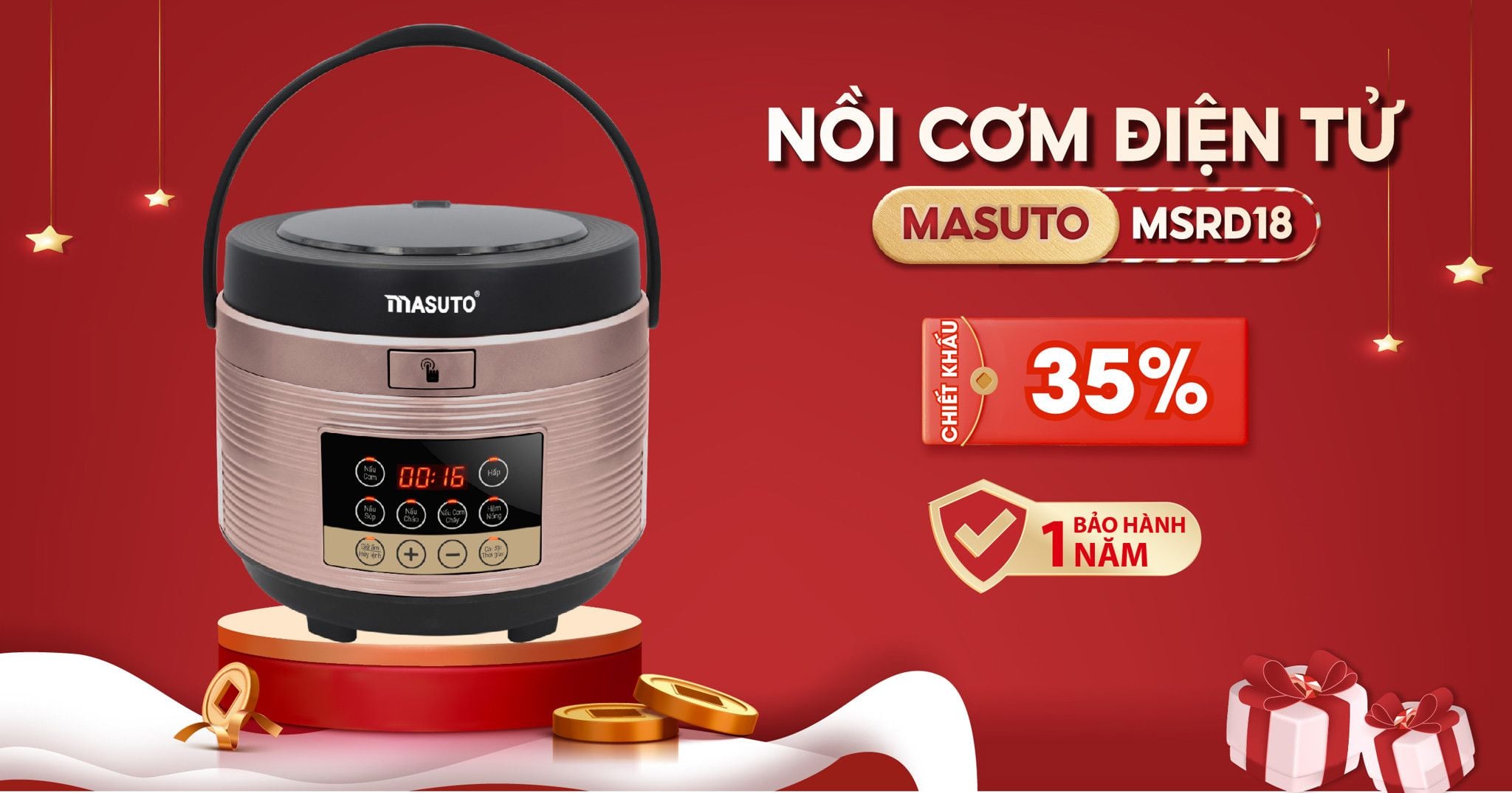 Nồi cơm điện tử lòng niêu Masuto MSRD18