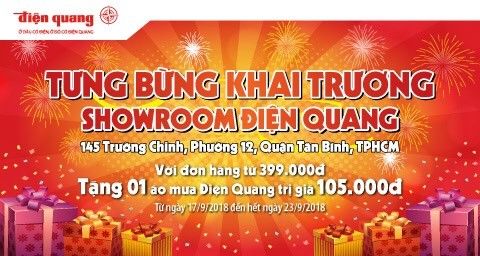 Điện Quang khai trương showroom mới tại 145 Trường Chinh, Phường 12, Quận Tân Bình, TP.HCM.