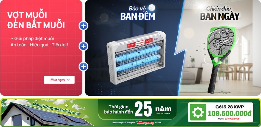 Đèn Bắt Muỗi Điện Quang - An Toàn Hiệu Quả - Bảo Hành 12 Tháng