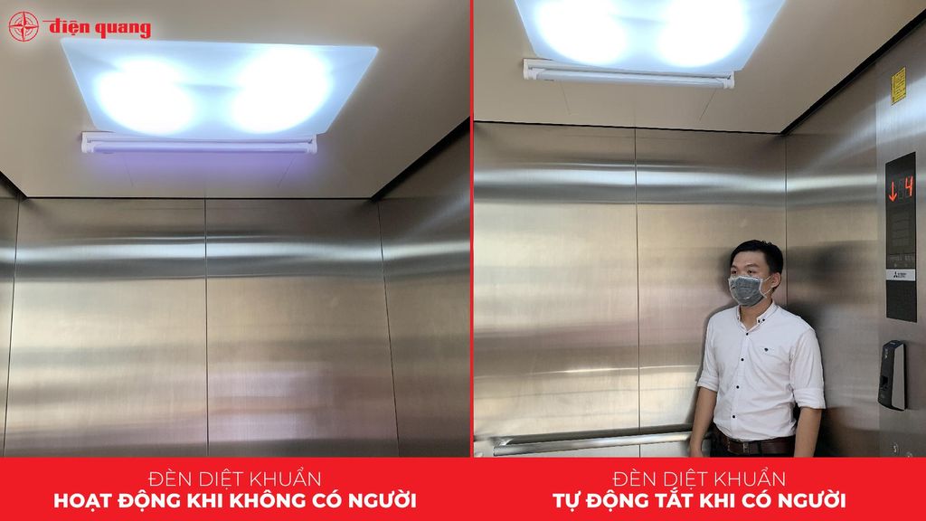 Đèn led diệt khuẩn trong thang máy