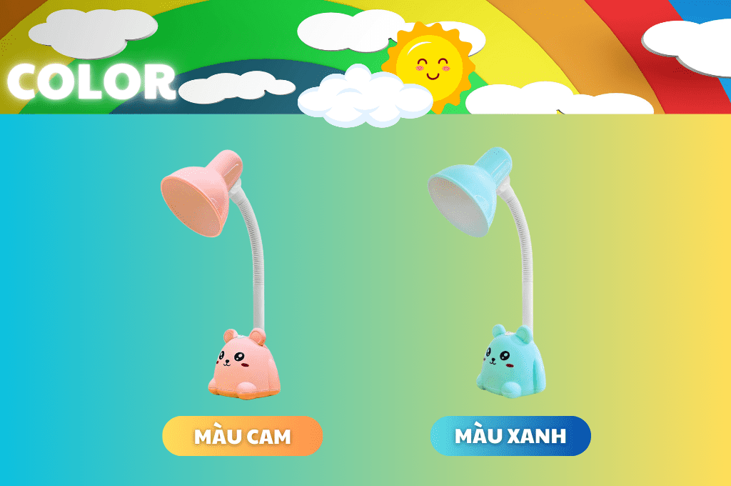 đèn bàn học chống cận hình gấu bảo vệ mắt cho bé