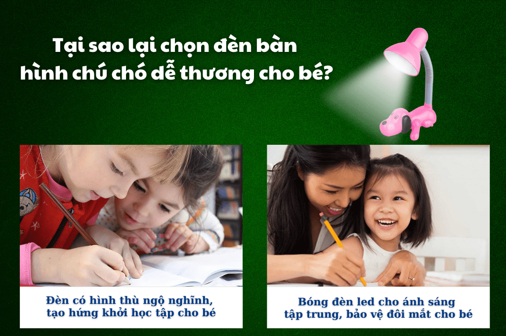 Đèn bàn học DKL06 tạo hứng thú học tập và bảo vệ đôi mắt của bé.