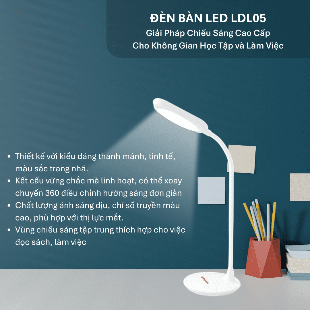 Đèn bàn led chống cận Điện Quang ĐQ LDL05 3W