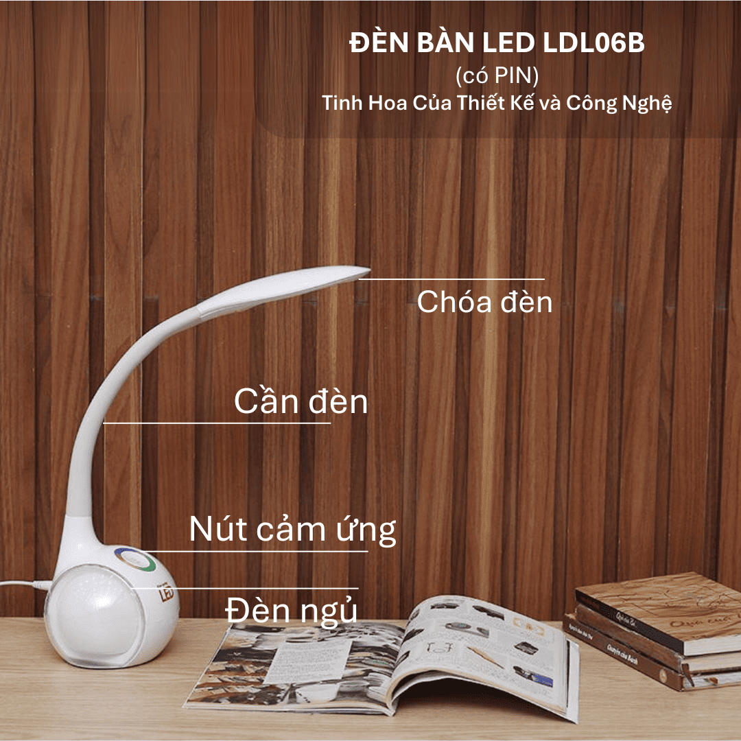 Đèn bàn sạc LED chống cậnc Điện Quang ĐQ LDL06B 5W