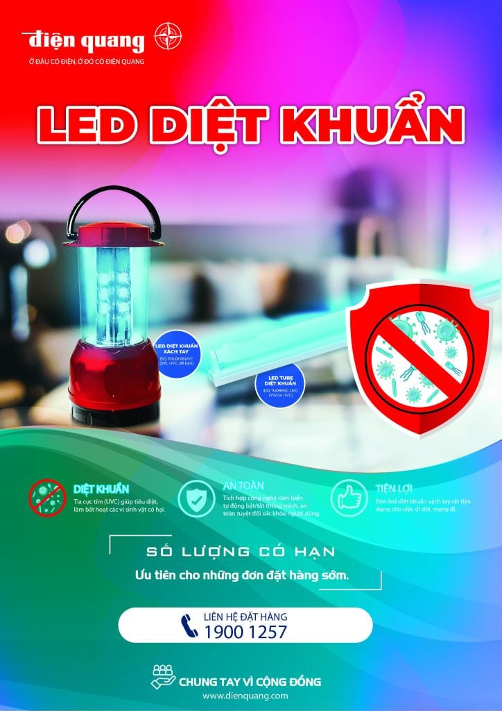 Đèn Led diệt khuẩn Điện Quang PRL01 06UVC