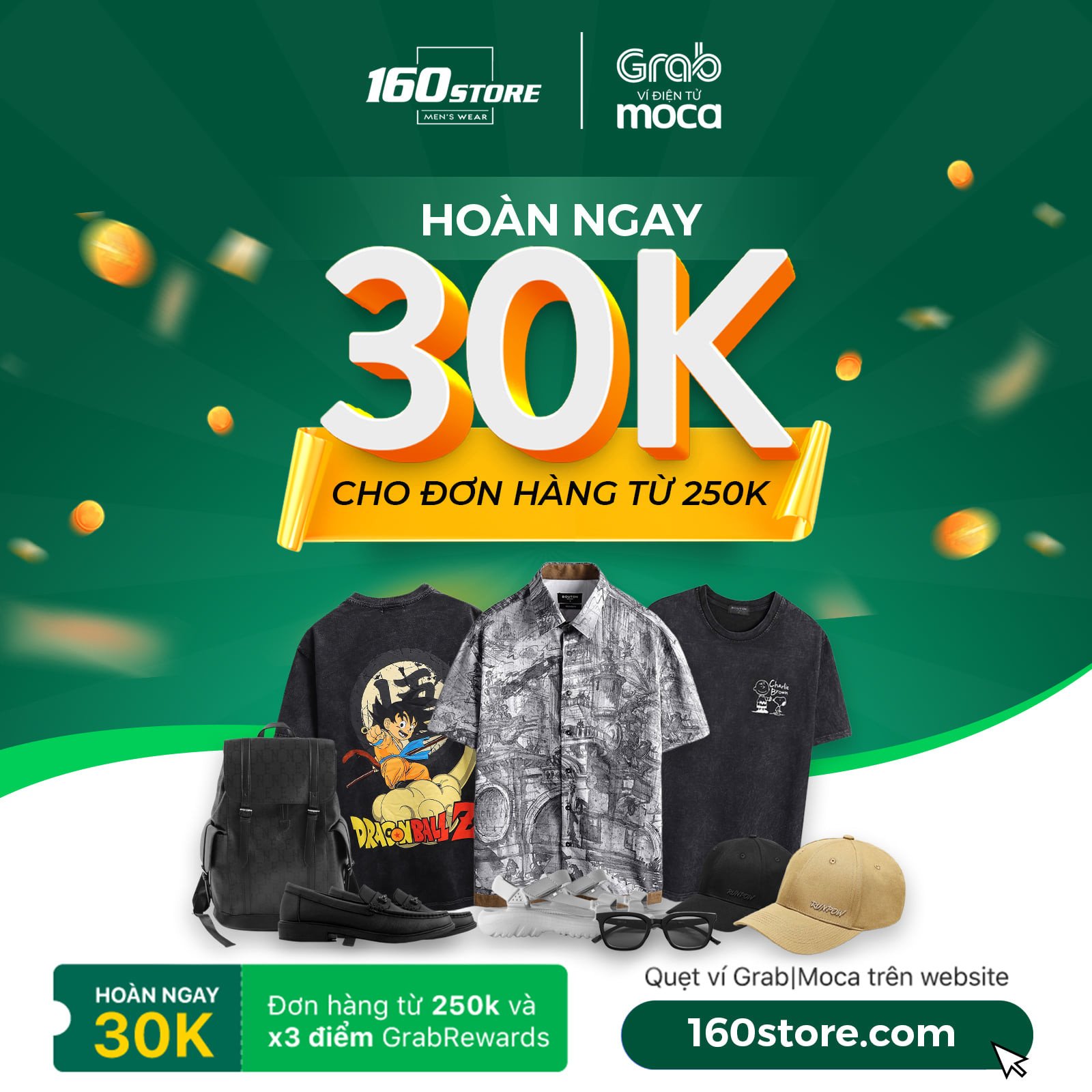 Hoàn Ngay 30k Mua Sắm Tại 160store.com Khi Thanh Toán Qua Moca