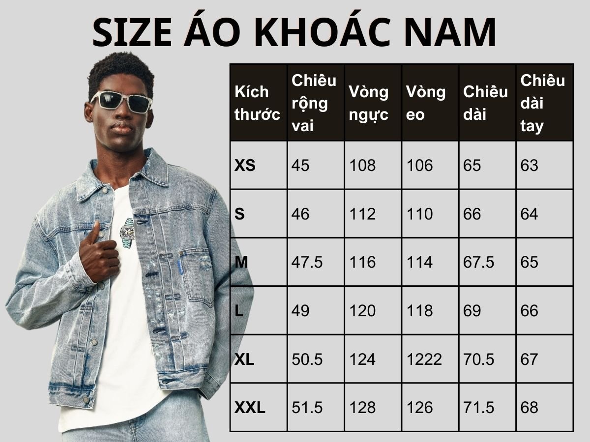 Bảng Size Áo Khoác Nam Theo Cân Nặng Và Chiều Cao Chuẩn Nhất