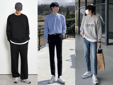 Cách phối đồ áo thun tay dài chuẩn phong cách Hàn Quốc